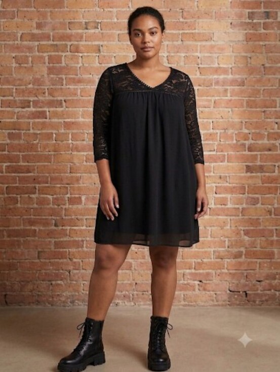 As U Wish Dresses & Skirts - Black Laced Satin Dress